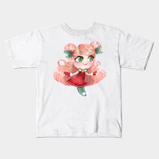 Cute Christmas chibi girl Kids T-Shirt